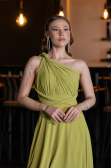 Long Pistachio Green Chiffon Prom Gown ABU4965