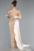 Long Gold Beaded Mermaid Evening Gown ABU4986