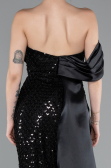 Long Black Beaded Mermaid Evening Gown ABU4986