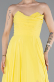Long Yellow Chiffon Prom Gown ABU4966