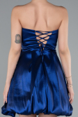 Navy Blue Strapless Balloon Skirt Short Prom Dress ABK2360