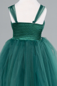 Emerald Green Long Girl Dress ABU3031
