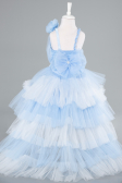 Front Short Back Long Light Blue Girl Dress ABO114