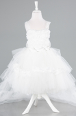 Front Short Back Long White Girl Dress ABO115
