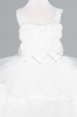 Front Short Back Long White Girl Dress ABO115