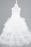 Front Short Back Long White Girl Dress ABO115