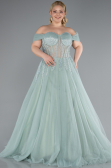 Long Mint Plus Size Haute Couture Dress ABU3689