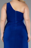 Long Saks Blue Plus Size Evening Dress ABU3132