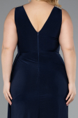 Long Navy Blue Plus Size Evening Gown ABU4968