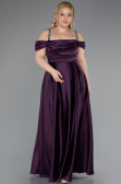 Purple Long Satin Plus Size Evening Dress ABU3277