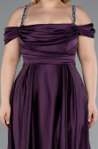 Purple Long Satin Plus Size Evening Dress ABU3277