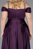 Purple Long Satin Plus Size Evening Dress ABU3277