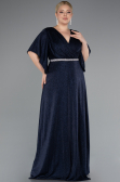 Long Navy Blue Formal Plus Size Dress ABU4914