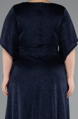 Long Navy Blue Formal Plus Size Dress ABU4914