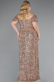 Gold Long Scaly Plus Size Evening Gown ABU4863