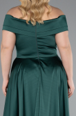 Emerald Green Long Satin Plus Size Evening Dress ABU2355