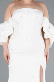 Long White Plus Size Evening Dress ABU4990