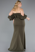 Long Olive Drab Plus Size Evening Dress ABU4990