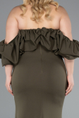 Long Olive Drab Plus Size Evening Dress ABU4990