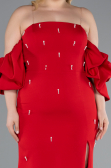 Long Red Plus Size Evening Dress ABU4990