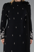 Long Black Plus Size Evening Dress ABU4936