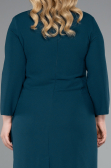 Emerald Green Capri Sleeve Midi Plus Size Invitation Dress ABK2197