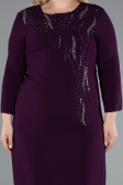 Purple Capri Sleeve Midi Plus Size Invitation Dress ABK2197