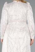 Long Beige Beaded Large Size Dress ABU4942