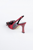 Burgundy Satin Evening Shoe MJS4100