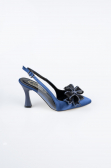 Sax Blue Satin Evening Shoe MJS4100