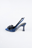 Sax Blue Satin Evening Shoe MJS4100
