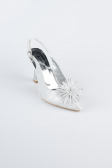 Silver Laser Cut Evening Shoe MJ9003