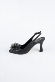 Black Laser Cut Evening Shoe MJ9003