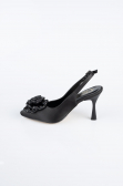 Black Satin Evening Shoe MJ9004