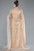 Long Gold Hijab Dress ABU4930