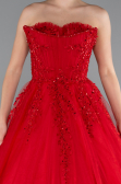 Red Strapless Dantelle Haute Couture Dress ABU4431