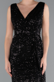 Long Black Scaly Evening Dress ABU3201
