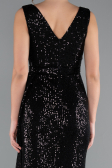 Long Black Scaly Evening Dress ABU3201