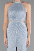 Light Blue Halter Neck Slit Long Evening Gown ABU4324