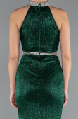 Emerald Green Halter Neck Slit Long Evening Gown ABU4324