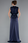 Long Navy Blue Satin Evening Dress ABU2133