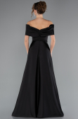 Long Black Satin Evening Dress ABU5015