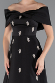 Long Black Satin Evening Dress ABU5015