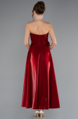 Midi Burgundy Satin Cocktail Dress ABK2363