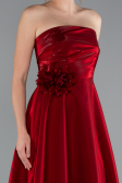 Midi Burgundy Satin Cocktail Dress ABK2363