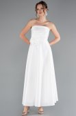 Midi White Satin Cocktail Dress ABK2363