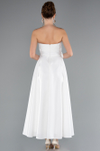 Midi White Satin Cocktail Dress ABK2363