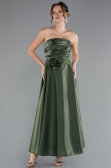 Midi Olive Drab Satin Cocktail Dress ABK2363