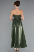 Midi Olive Drab Satin Cocktail Dress ABK2363