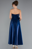 Midi Navy Blue Satin Cocktail Dress ABK2363